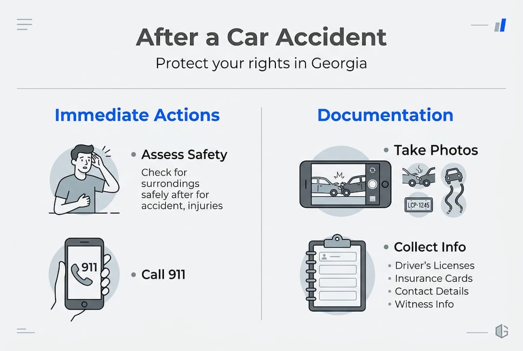 Infographic showing steps after a car accident