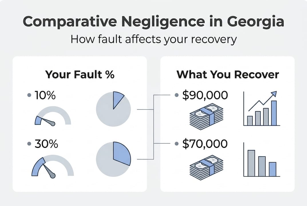 Infographic Georgia comparative negligence recovery chart