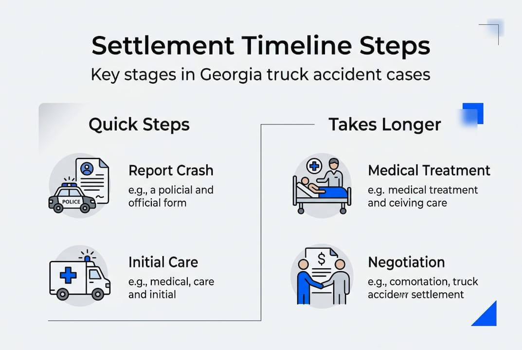 Infographic of Georgia truck accident settlement steps
