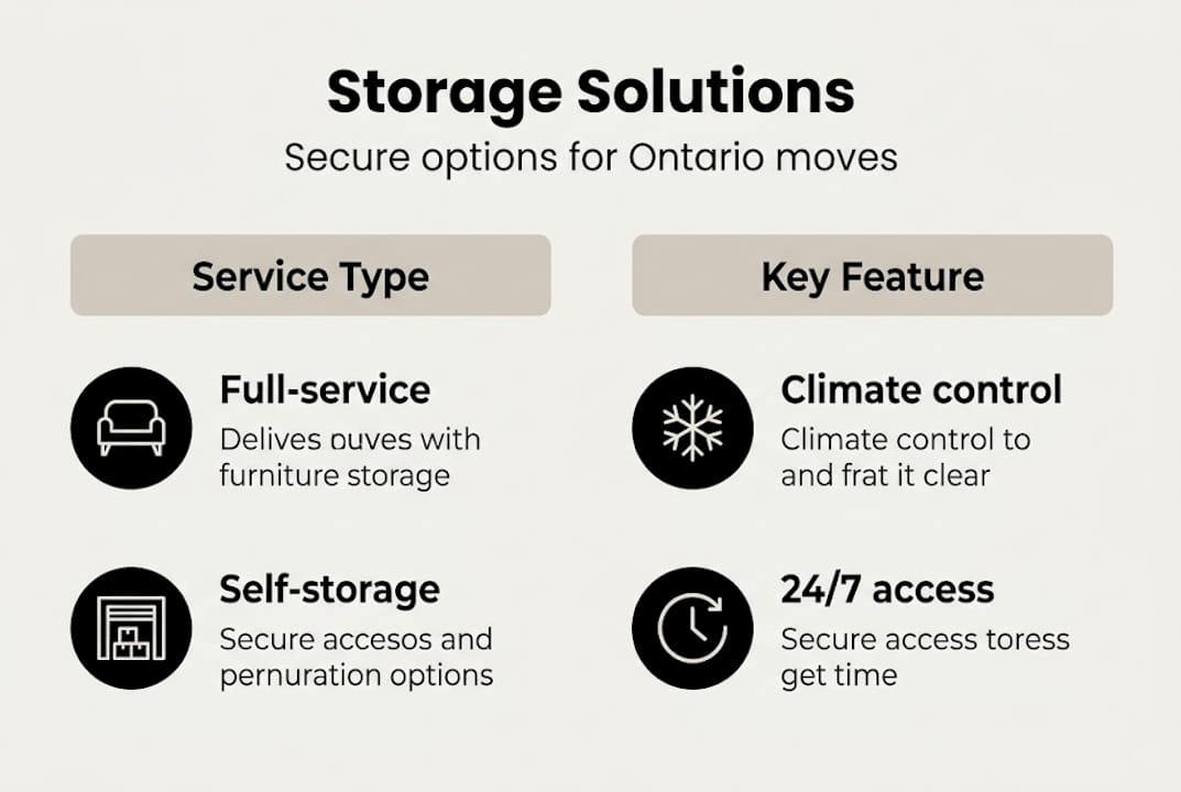 Infographic showing Ontario furniture storage solution types