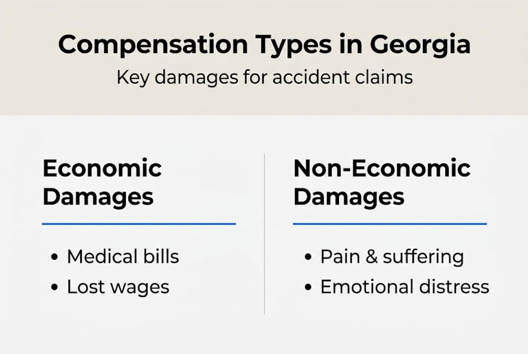 Infographic showing Georgia damages types