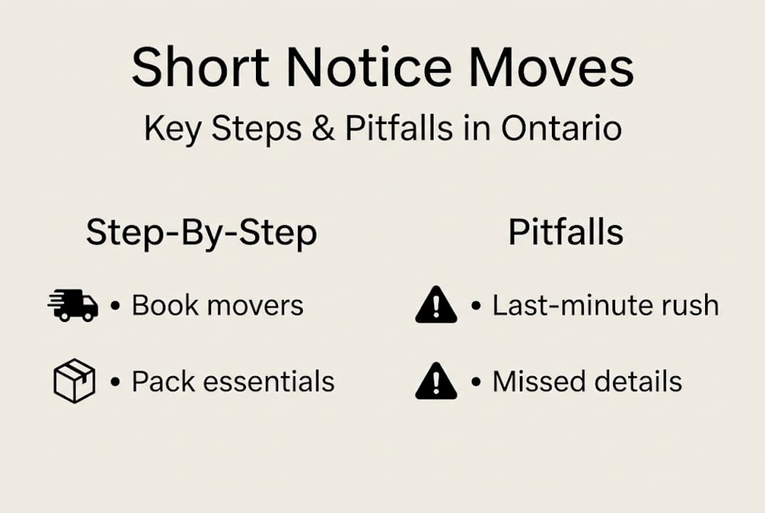 Infographic detailing steps and pitfalls for urgent moves