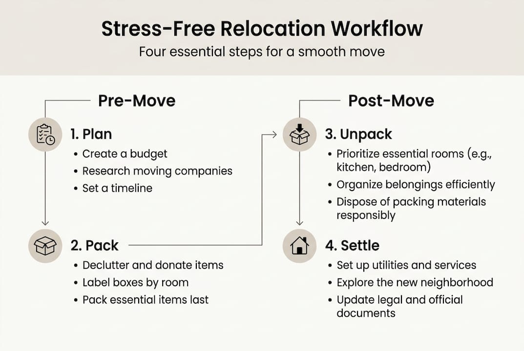 Infographic shows essential relocation workflow steps