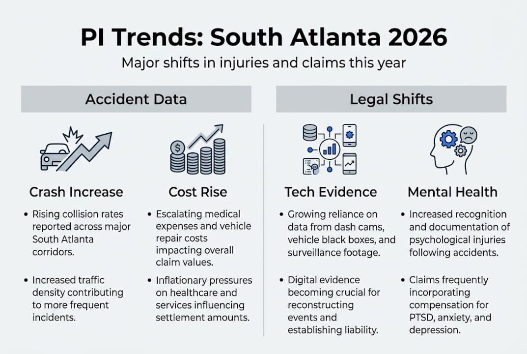 Infographic of major personal injury trends South Atlanta 2026