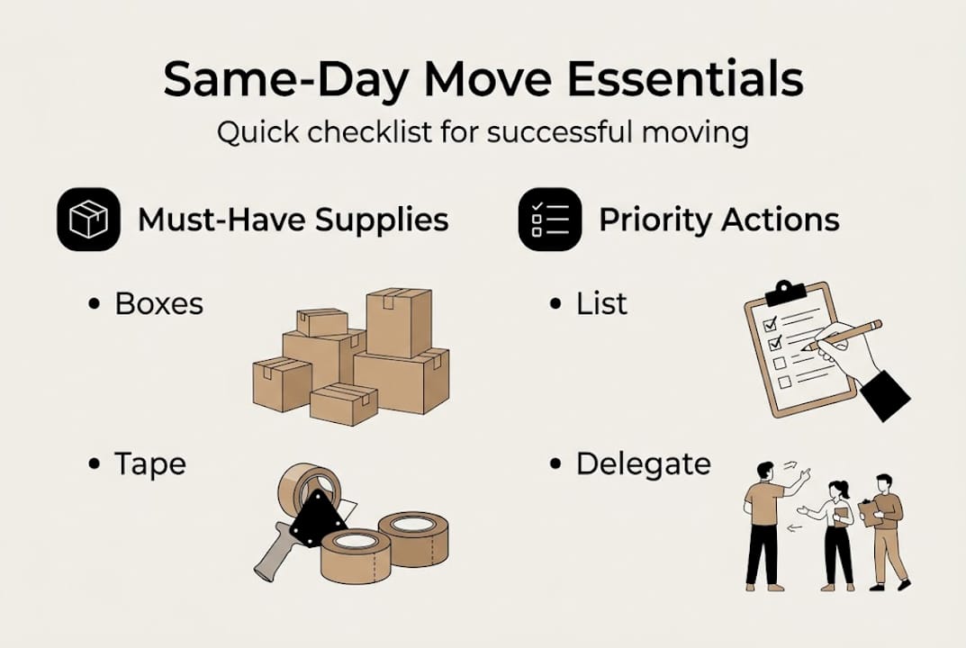 Infographic showing move essentials checklist