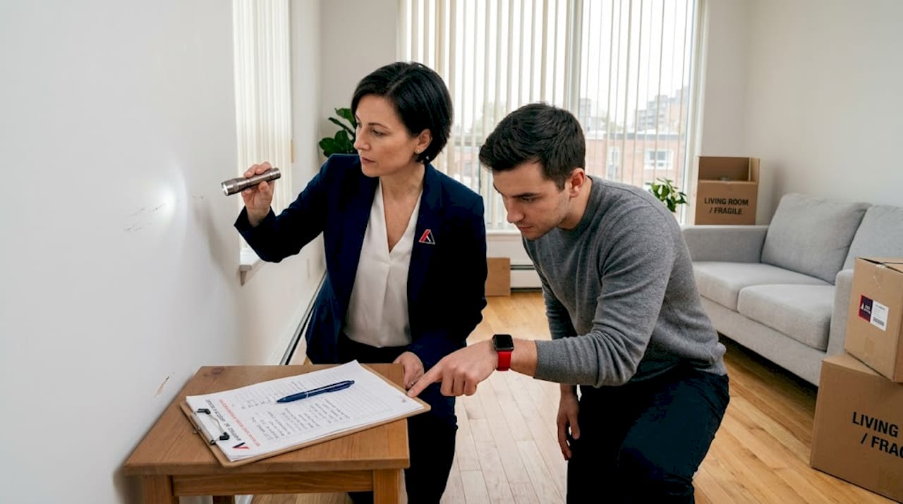 Property manager and tenant document move-out condition