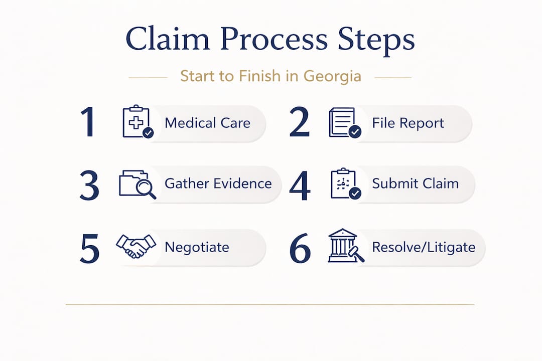 Infographic of Georgia accident claim steps