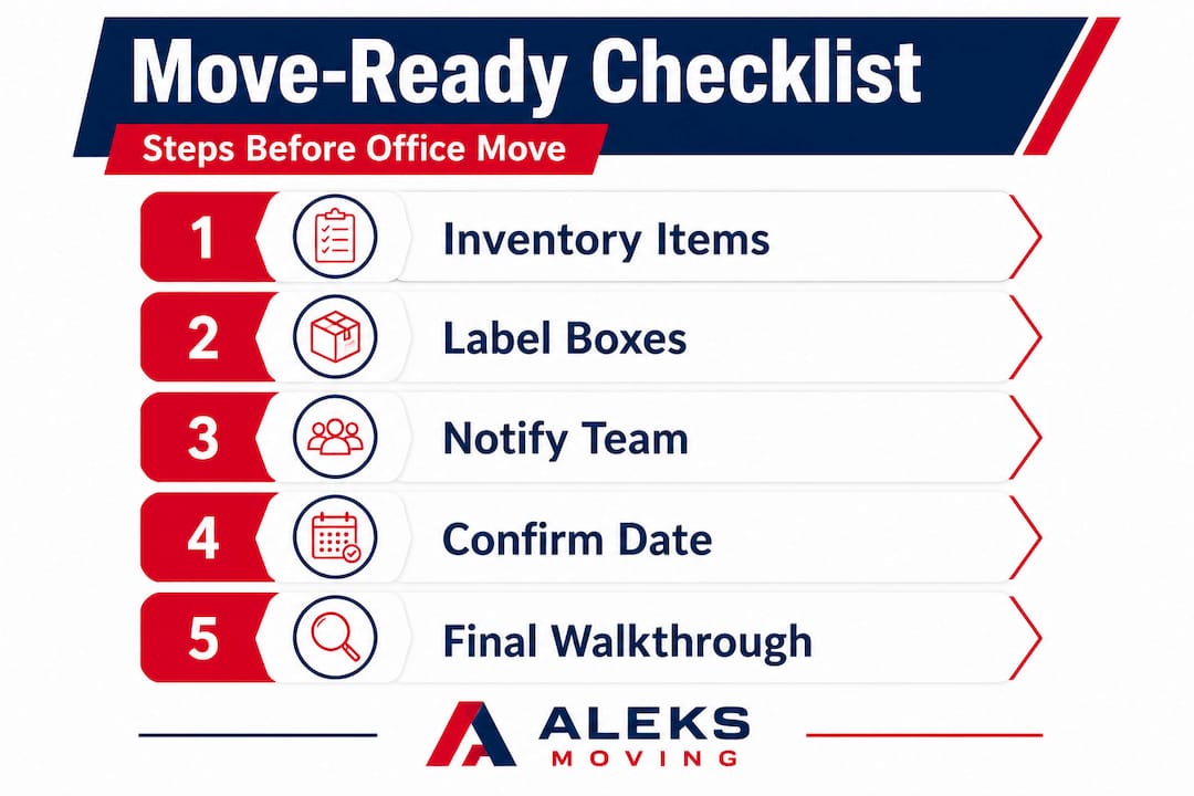 Infographic checklist for move-ready office steps