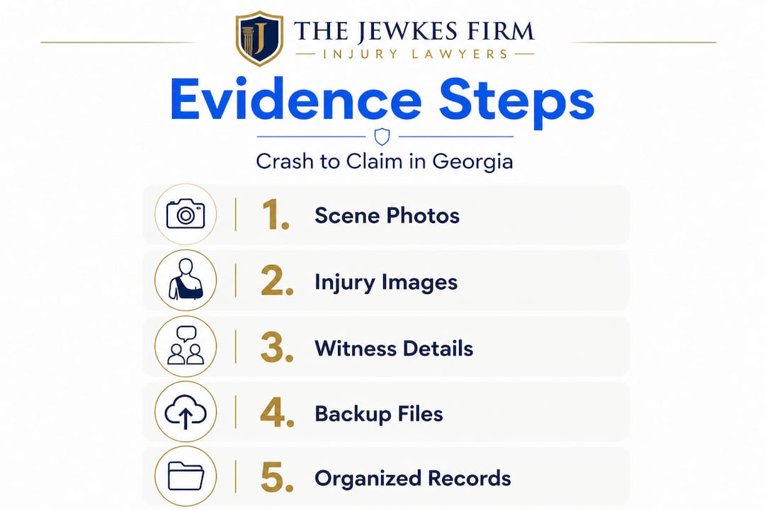 Infographic steps for documenting accident evidence