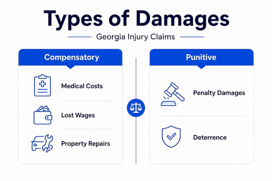 Infographic comparing compensatory and punitive damages