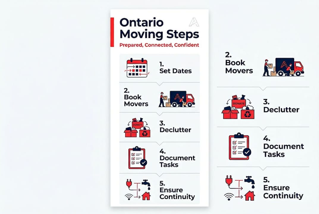 Infographic showing Ontario relocation steps