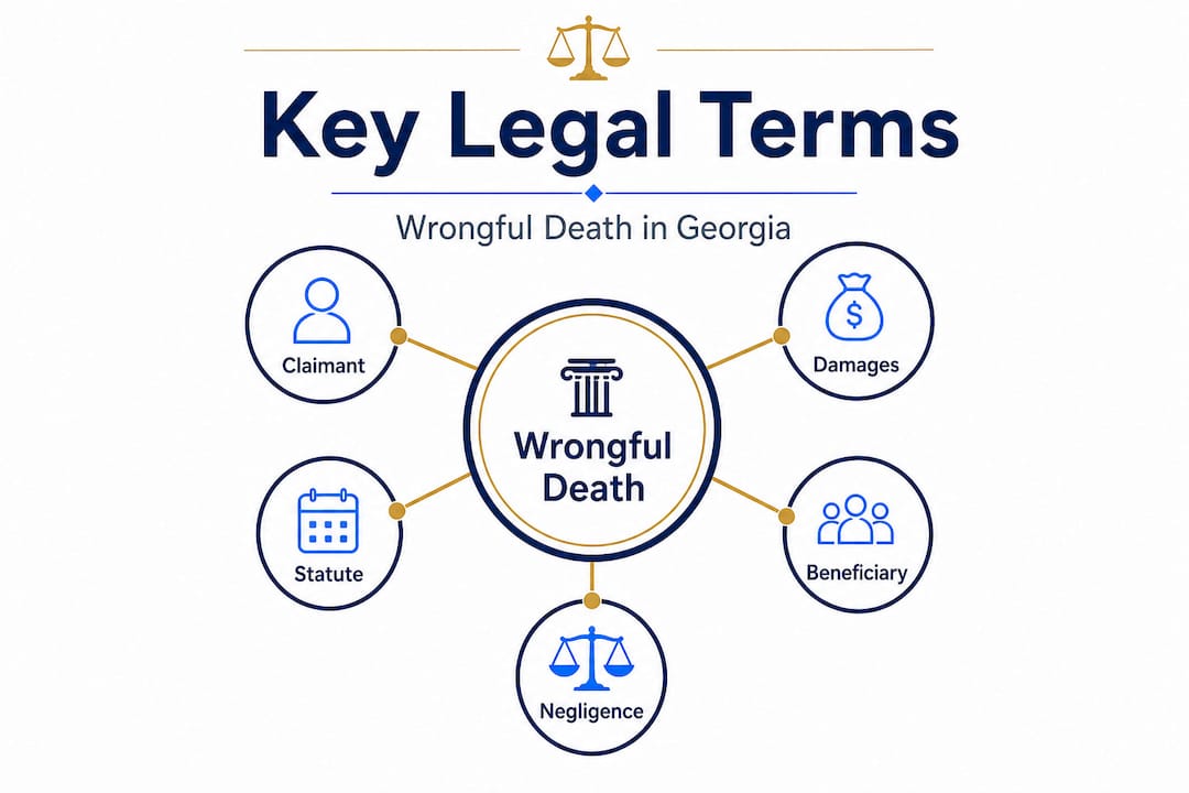 Hierarchy infographic of wrongful death key terms