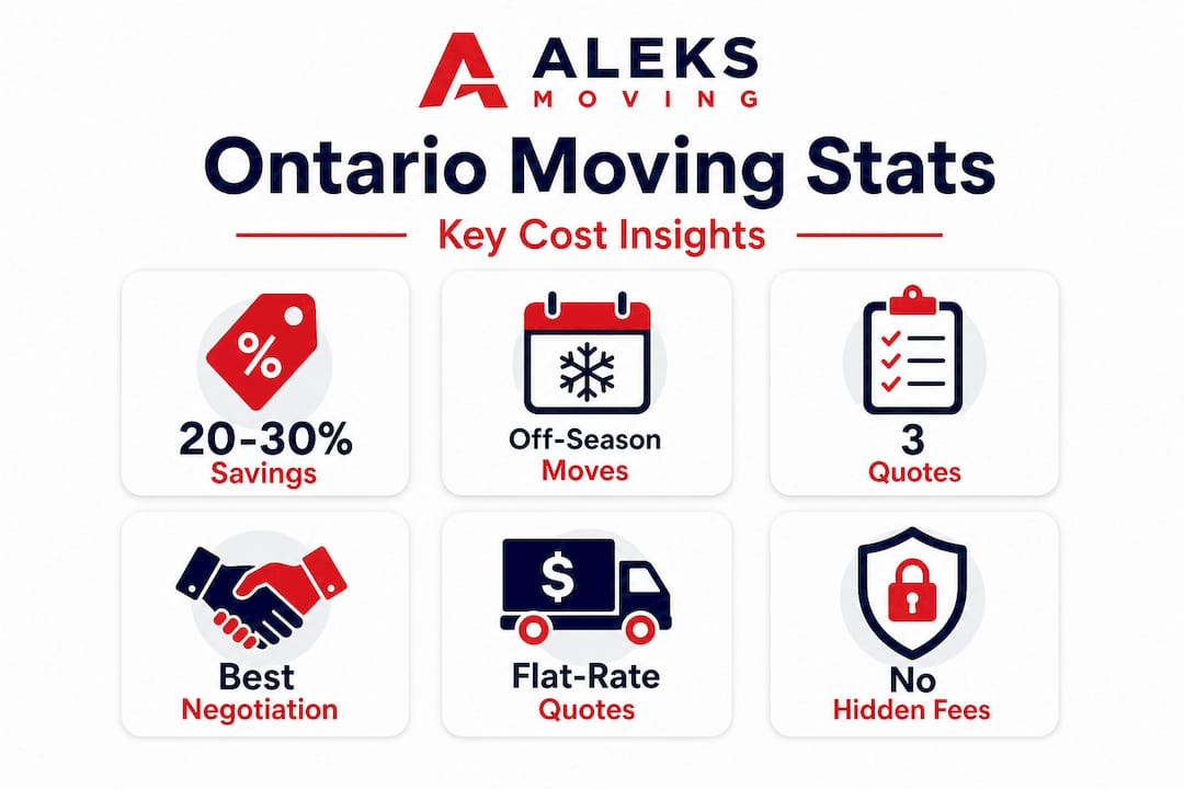 Infographic showing Ontario moving cost statistics