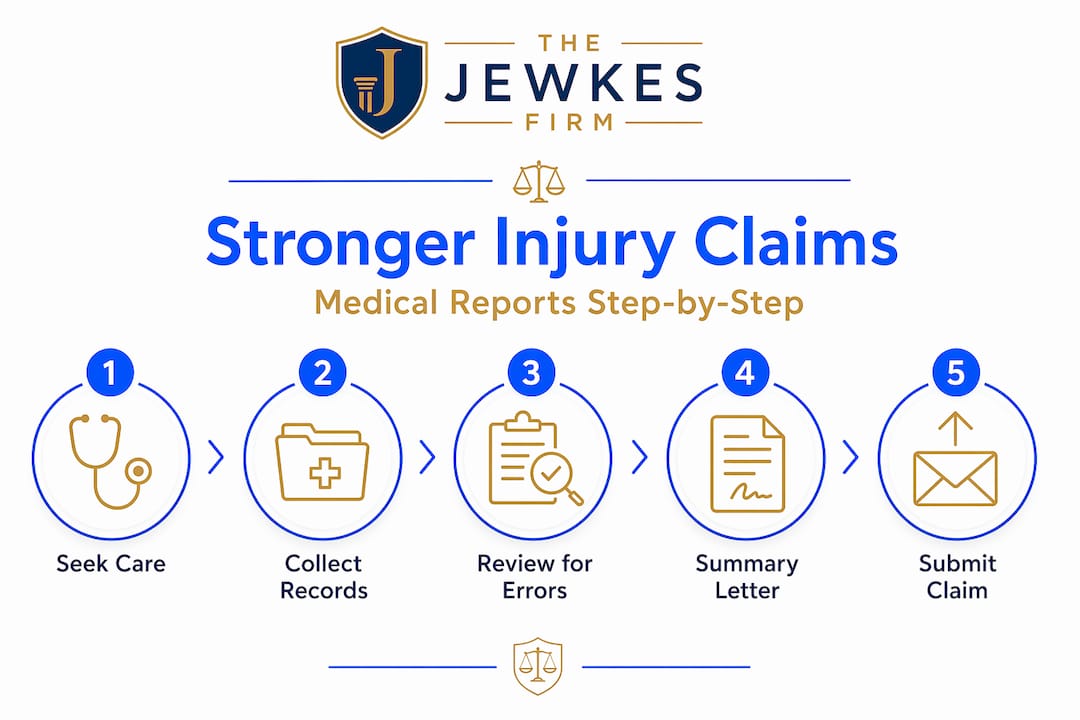 Infographic: medical report steps in injury claim