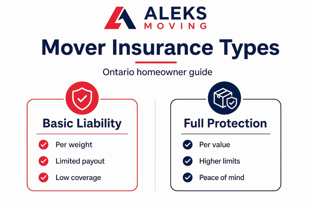 Infographic comparing mover insurance options