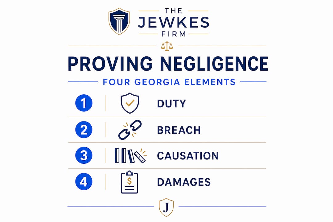 Infographic outlining four elements of negligence