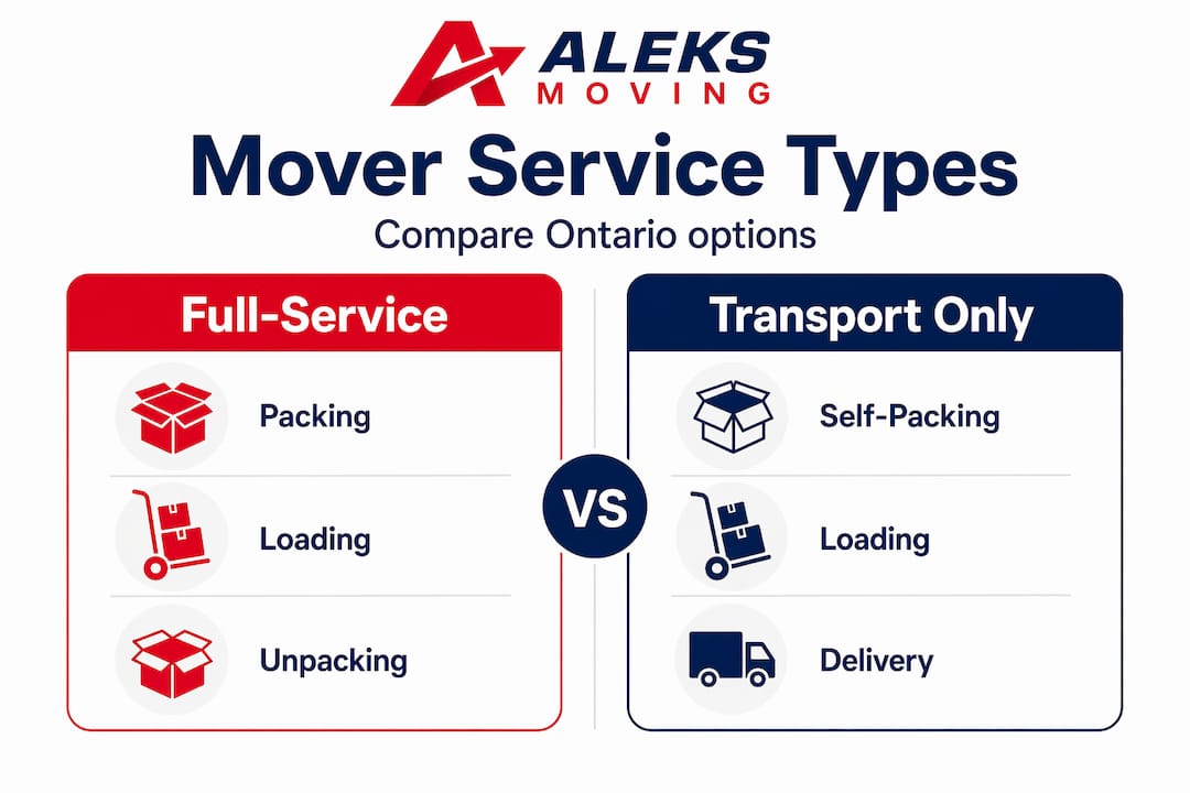 Infographic comparing mover service types