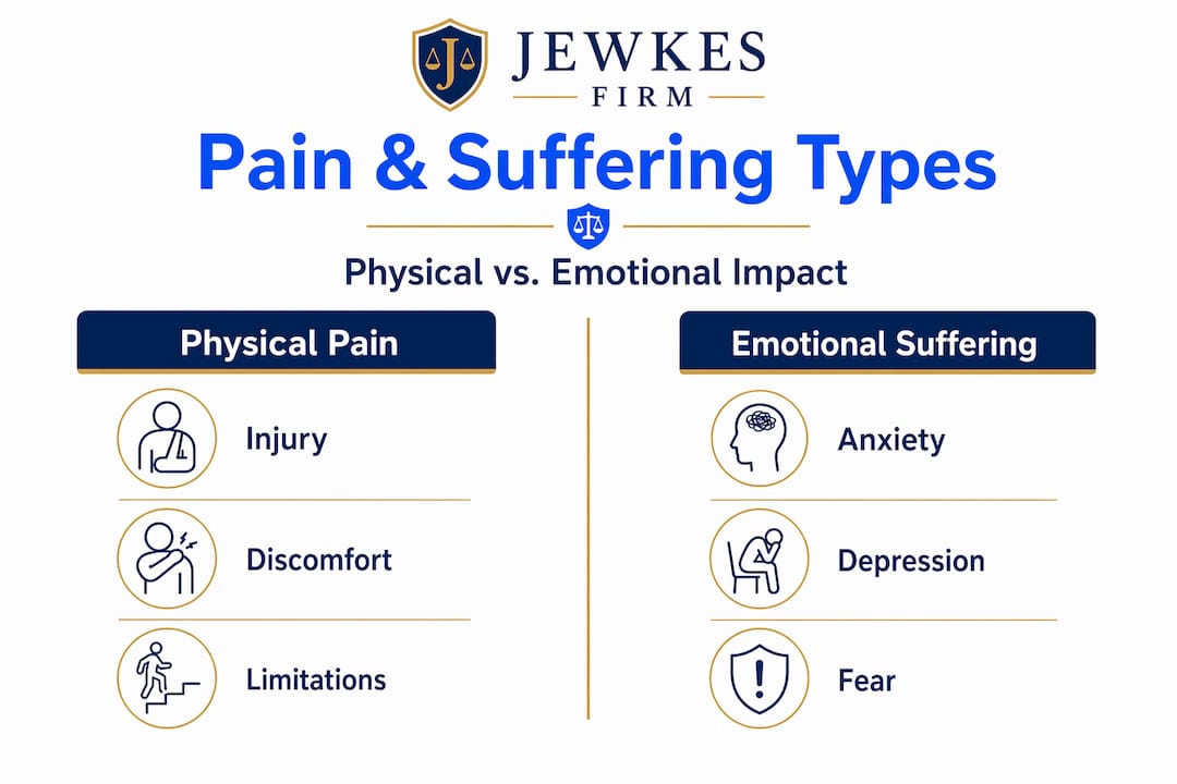 Infographic comparing physical and emotional pain types