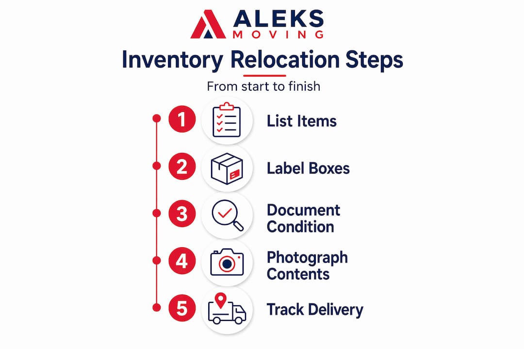 Step-by-step infographic for relocation inventory process