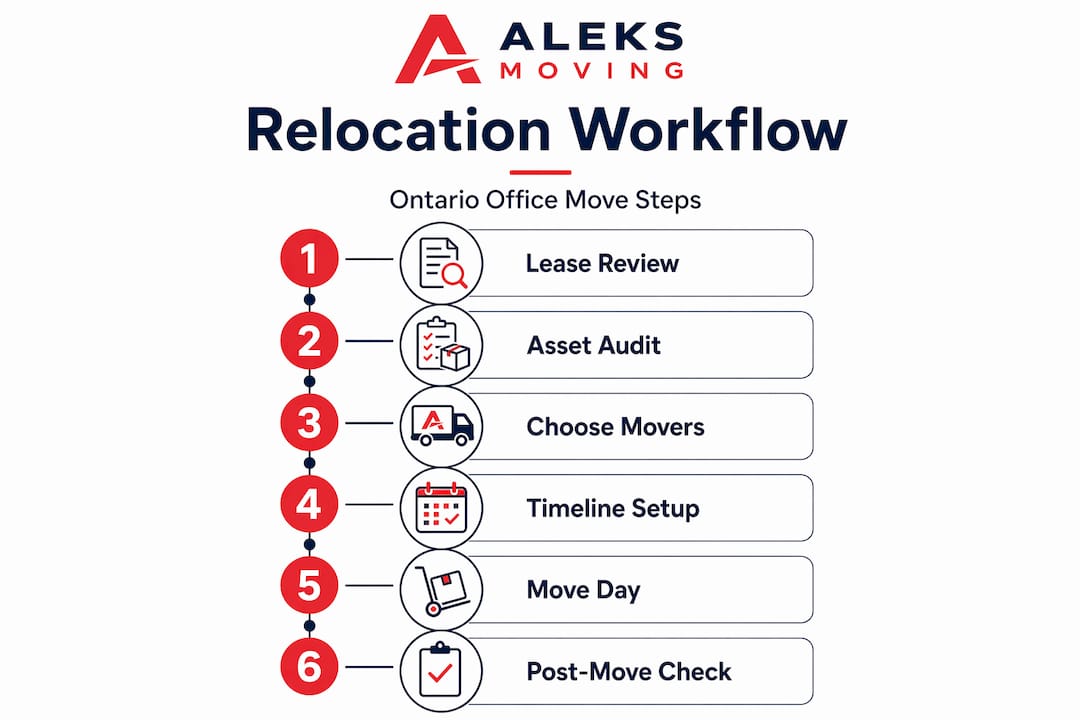 Infographic showing Ontario office relocation steps