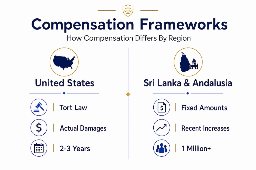 Infographic comparing compensation in train accident claims