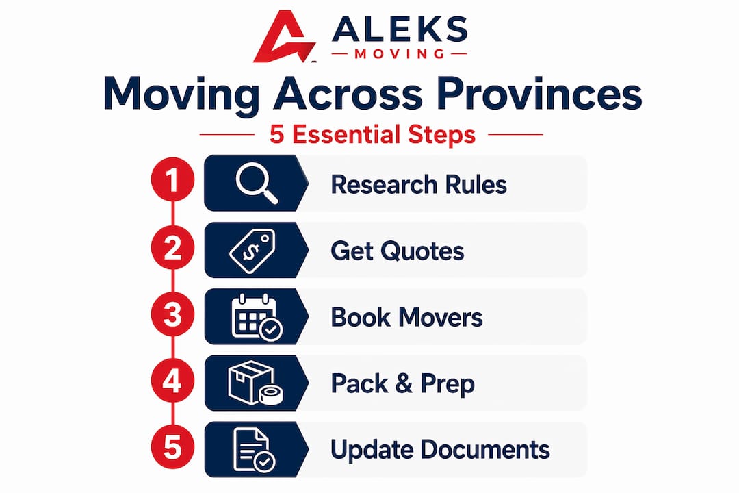 Infographic showing cross-provincial moving steps