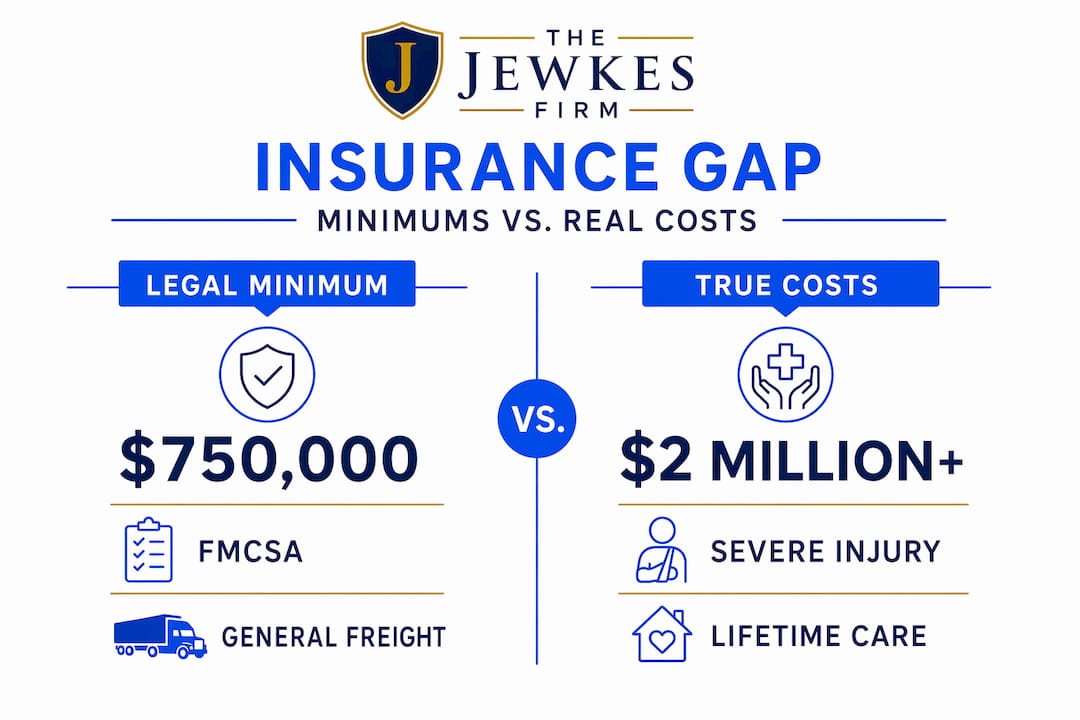 Infographic comparing insurance minimums to real truck crash costs