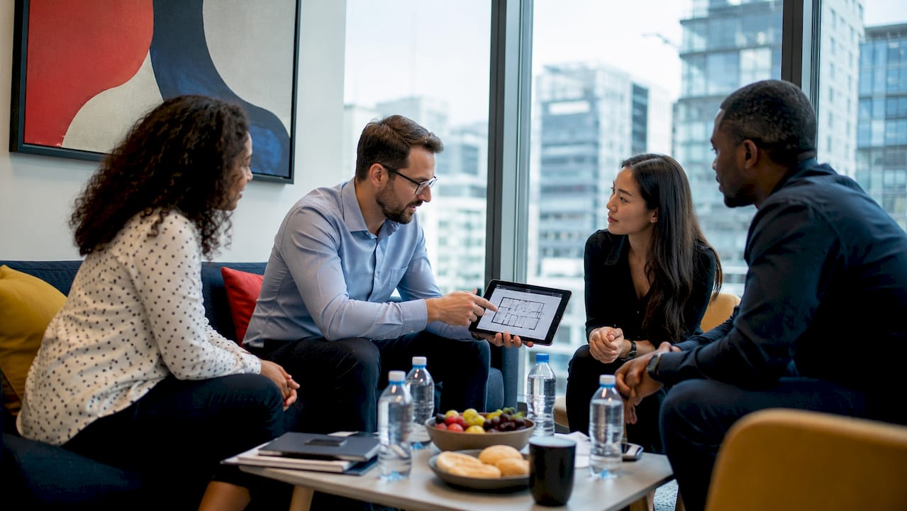 Team planning logistics for office relocation