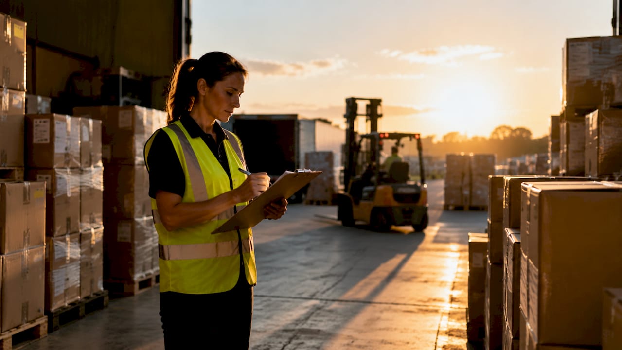 Warehouse supervisor managing storage for move