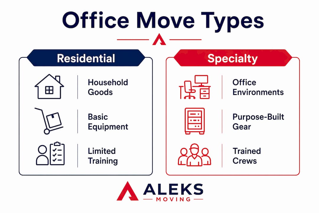 Infographic comparing residential and specialty office moves