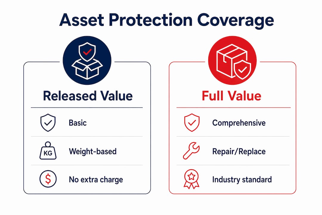 Infographic comparing released value and full value protection