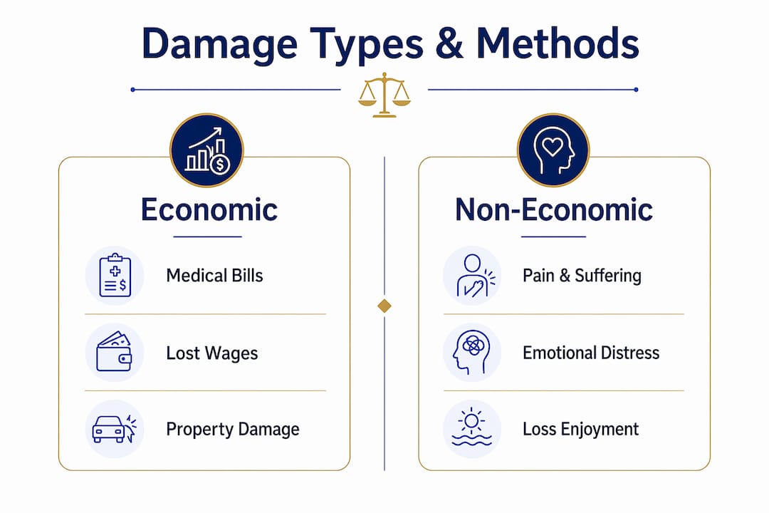 Infographic showing economic vs non-economic damages