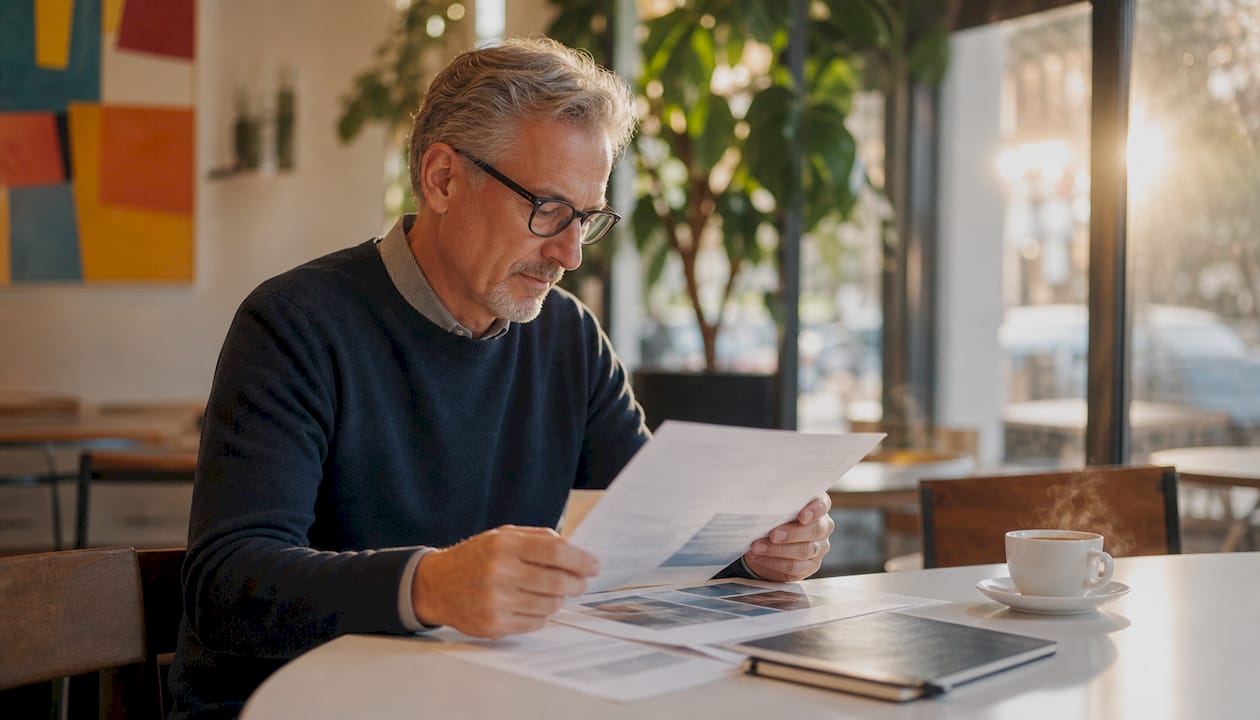 Hand pointing to valuation protection options on paper