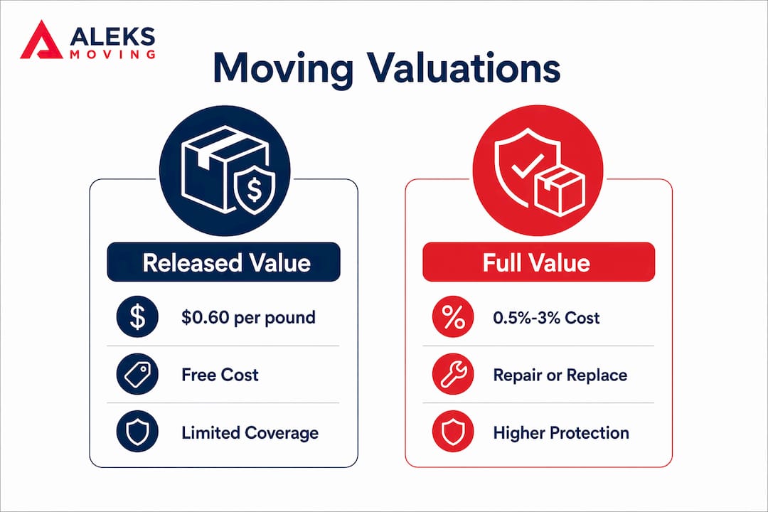 Infographic comparing released and full value moving valuation protections