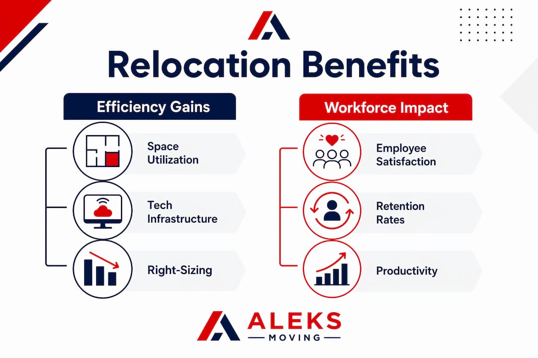 Infographic showing benefits of office relocation