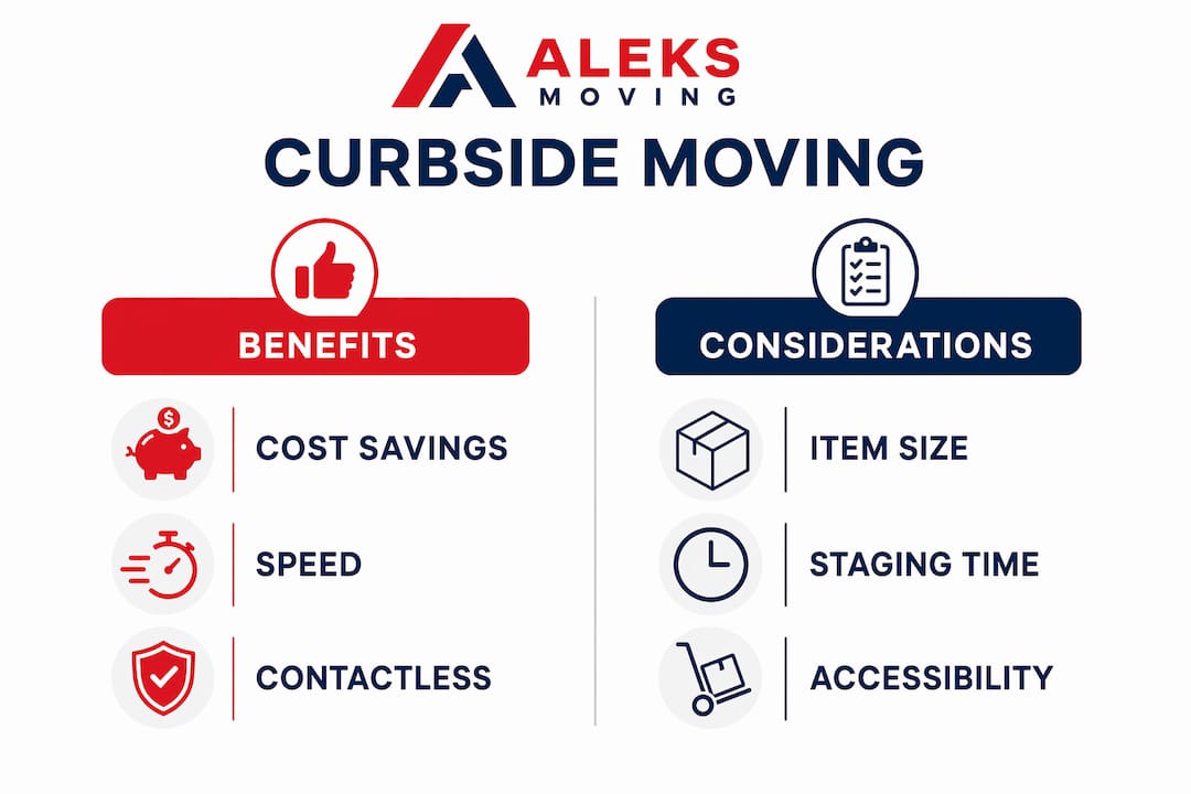 Infographic comparing curbside moving benefits and considerations
