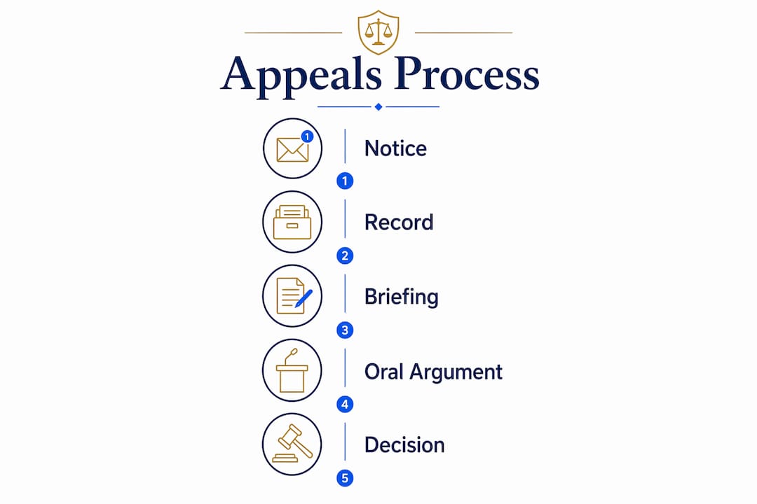 Infographic illustrating stages of Georgia injury appeals