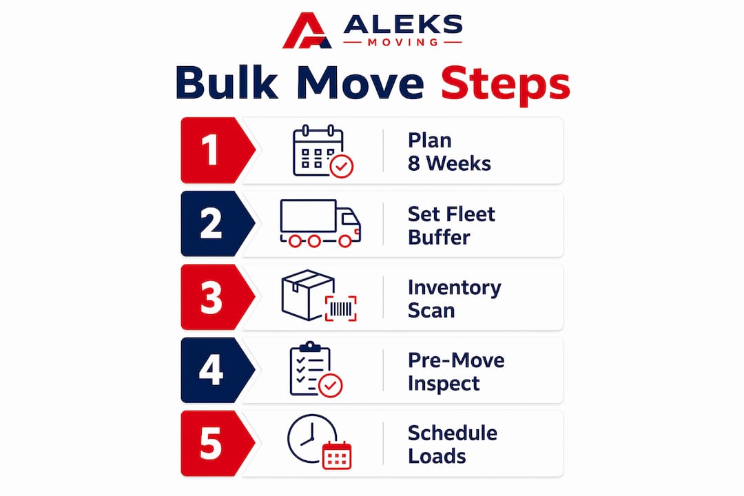 Infographic with bulk move-out planning steps