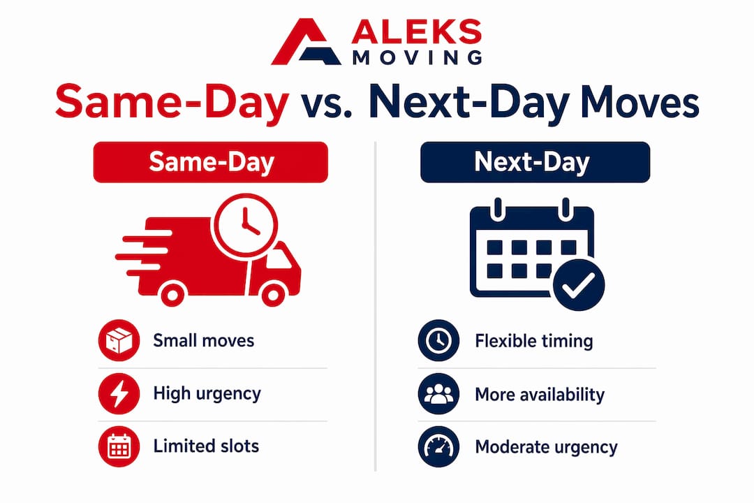Infographic comparing same-day and next-day moves