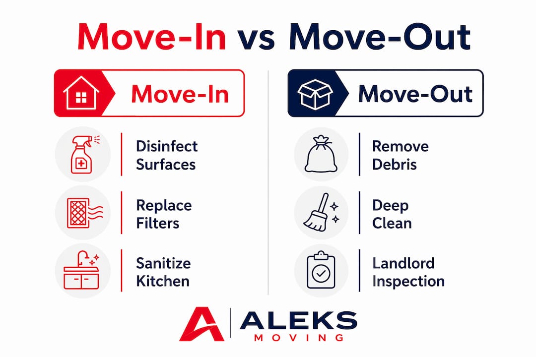 Infographic comparing move-in and move-out cleaning