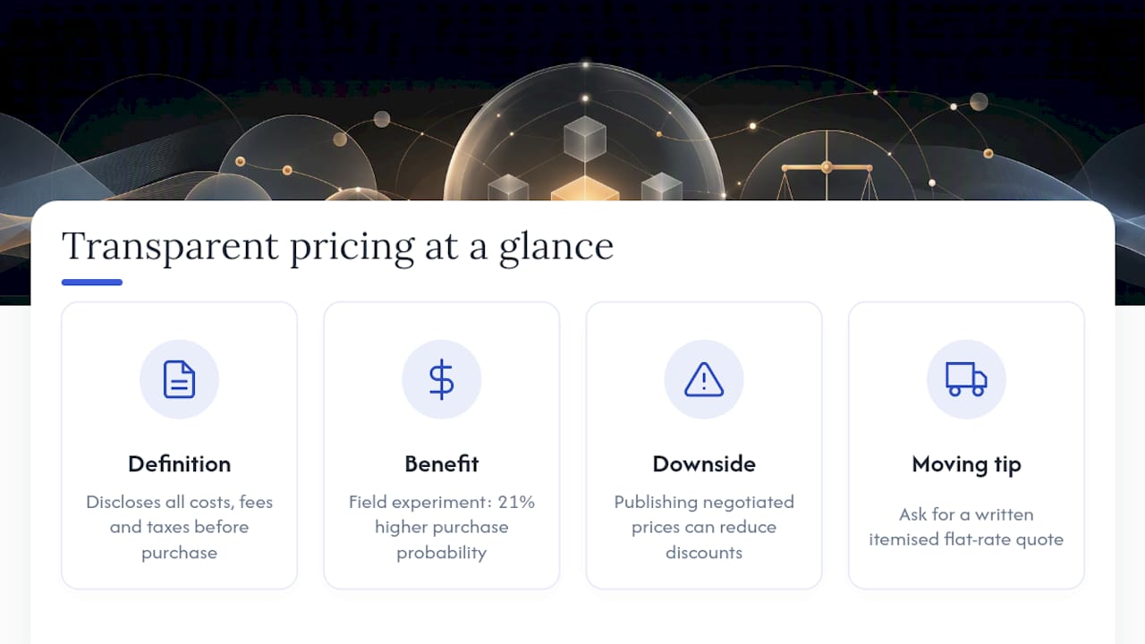 Common questions about transparent pricing — overview diagram