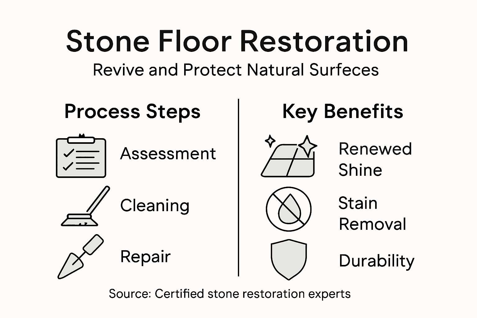 Infographic on stone floor restoration process