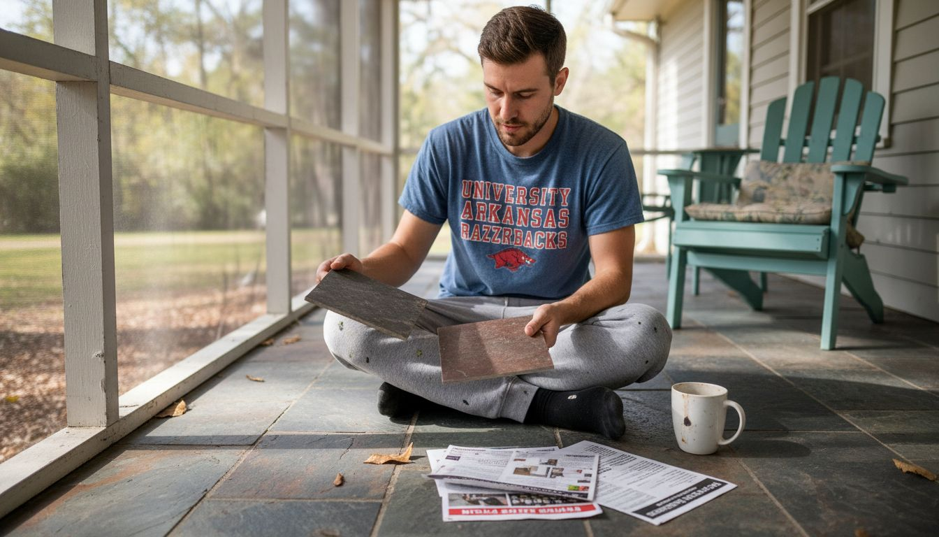 Homeowner compares slate tile varieties