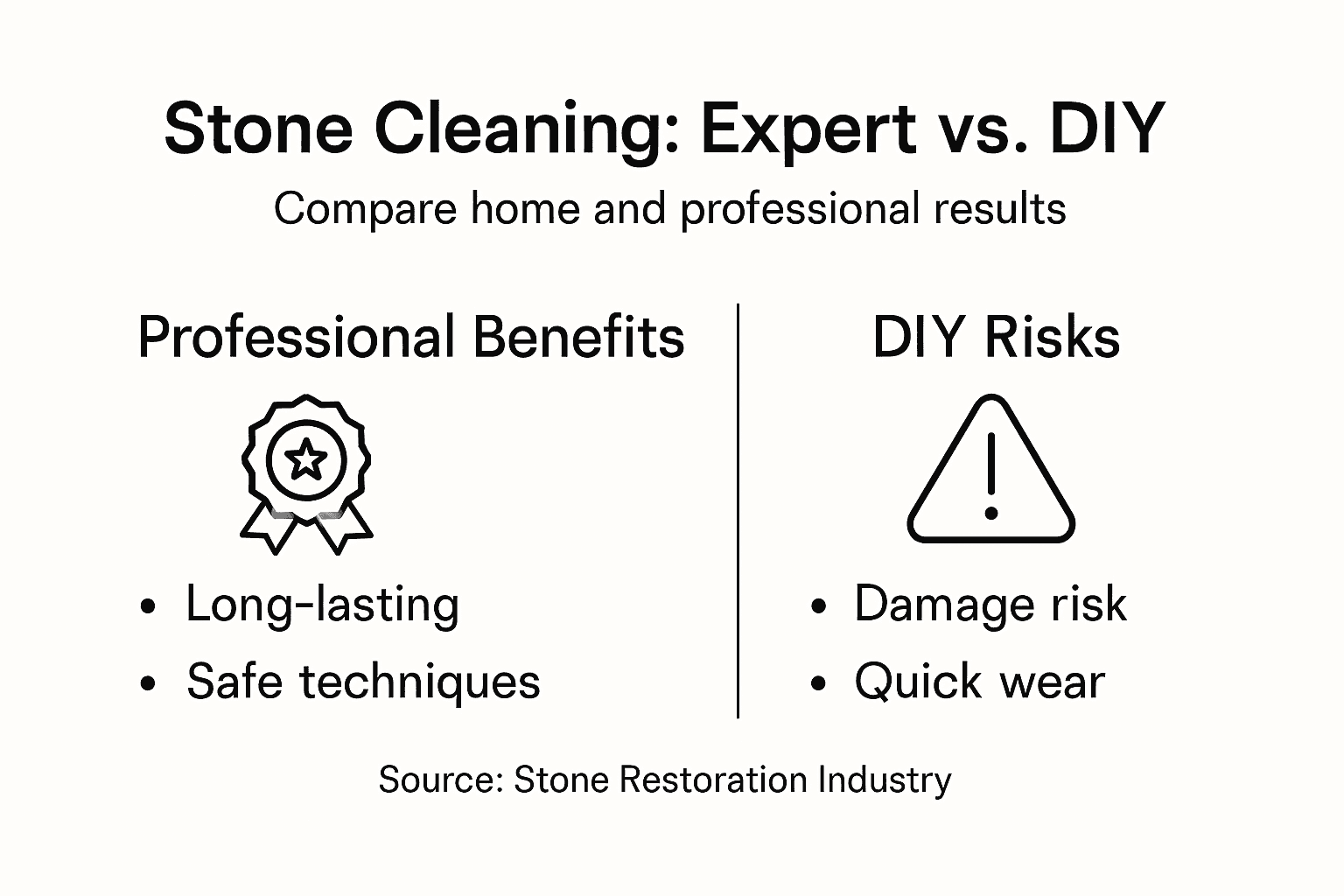 Infographic compares stone cleaning methods