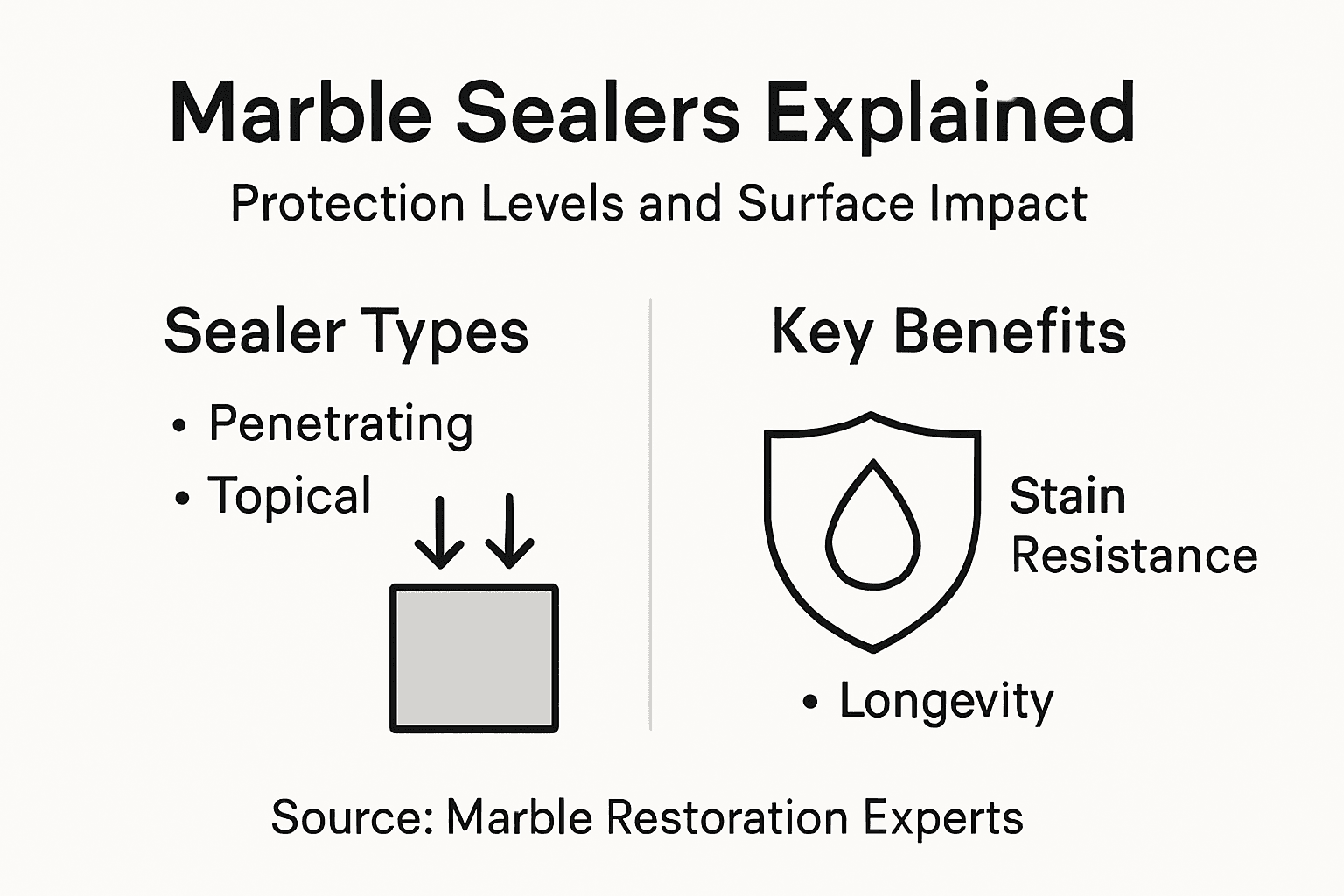Infographic marble sealer types and benefits