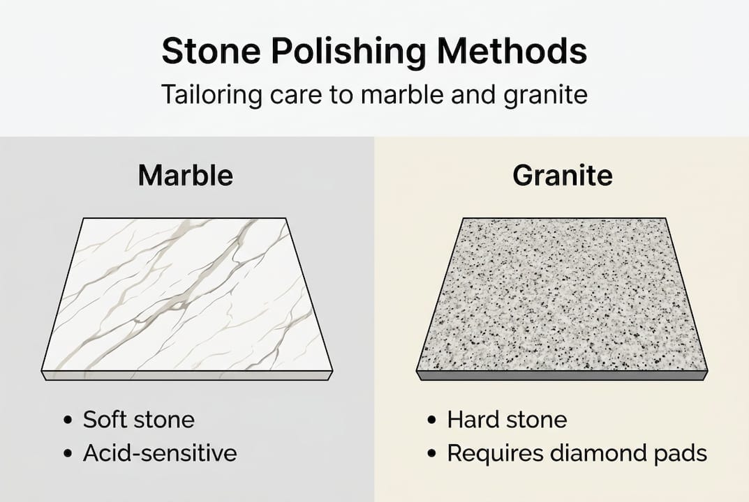 Infographic: marble vs granite stone care