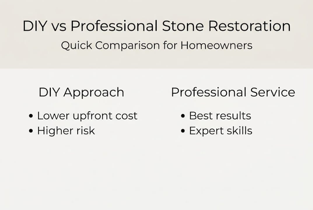 Infographic showing DIY vs professional comparison
