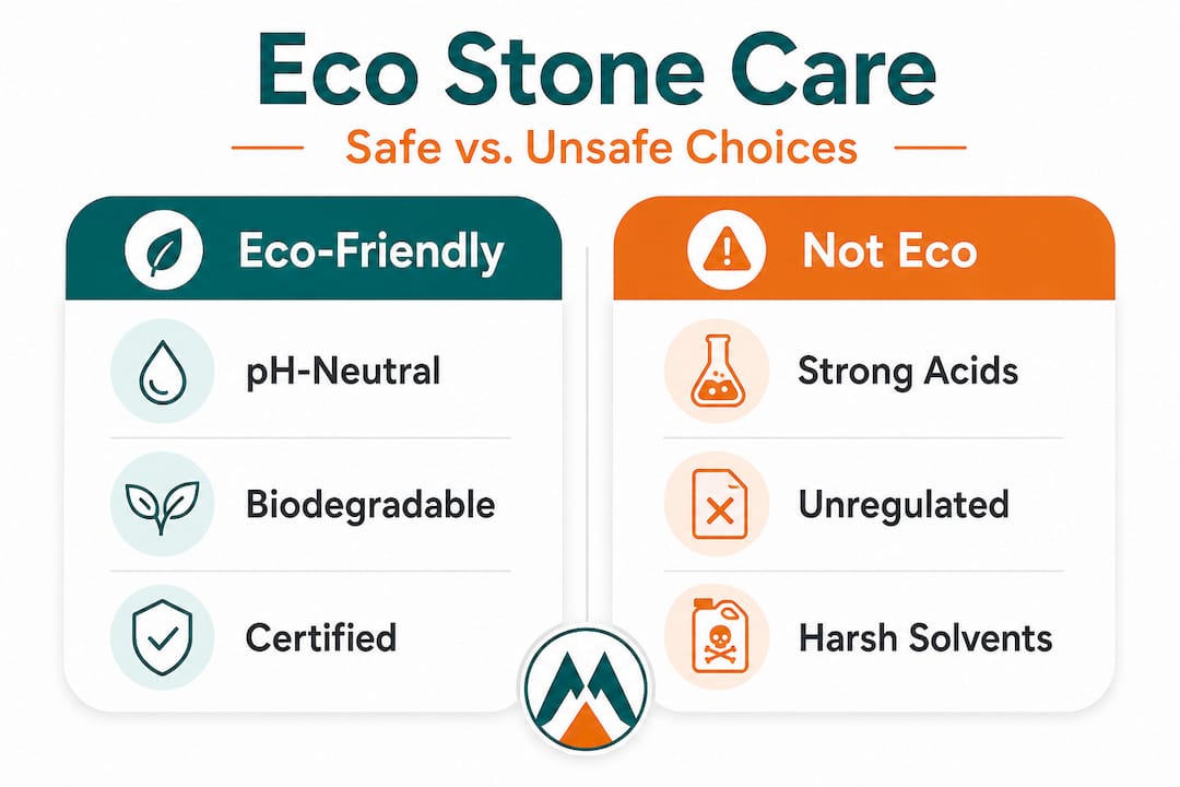 Infographic comparing eco vs. non-eco stone care