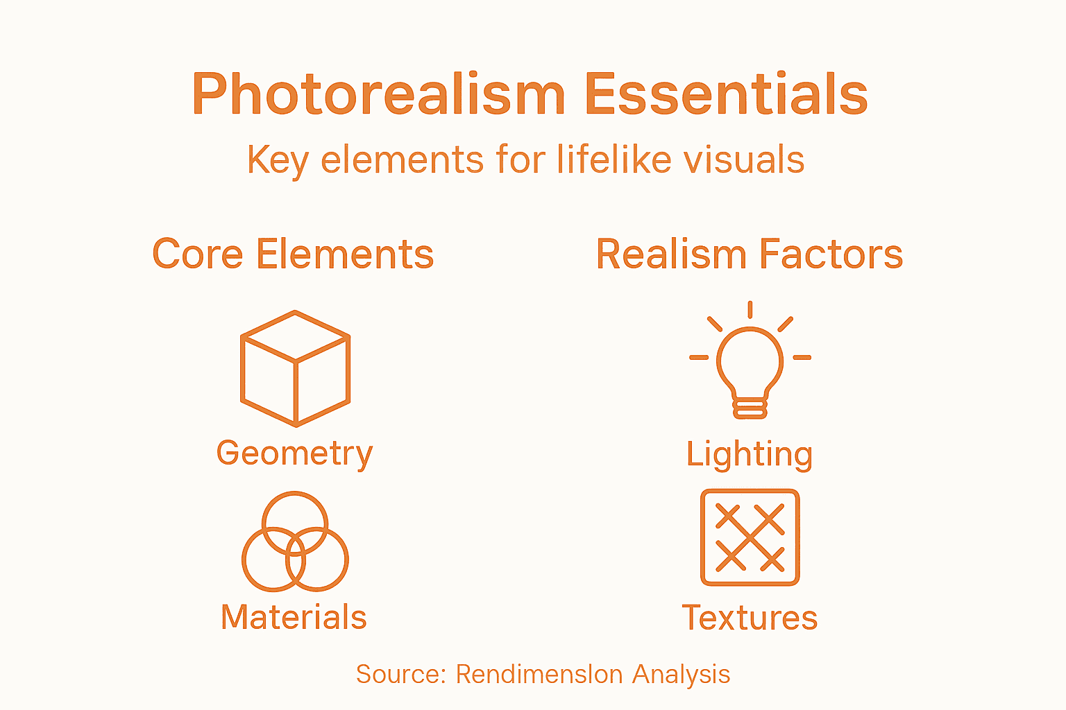 Infographic of photorealism elements and factors