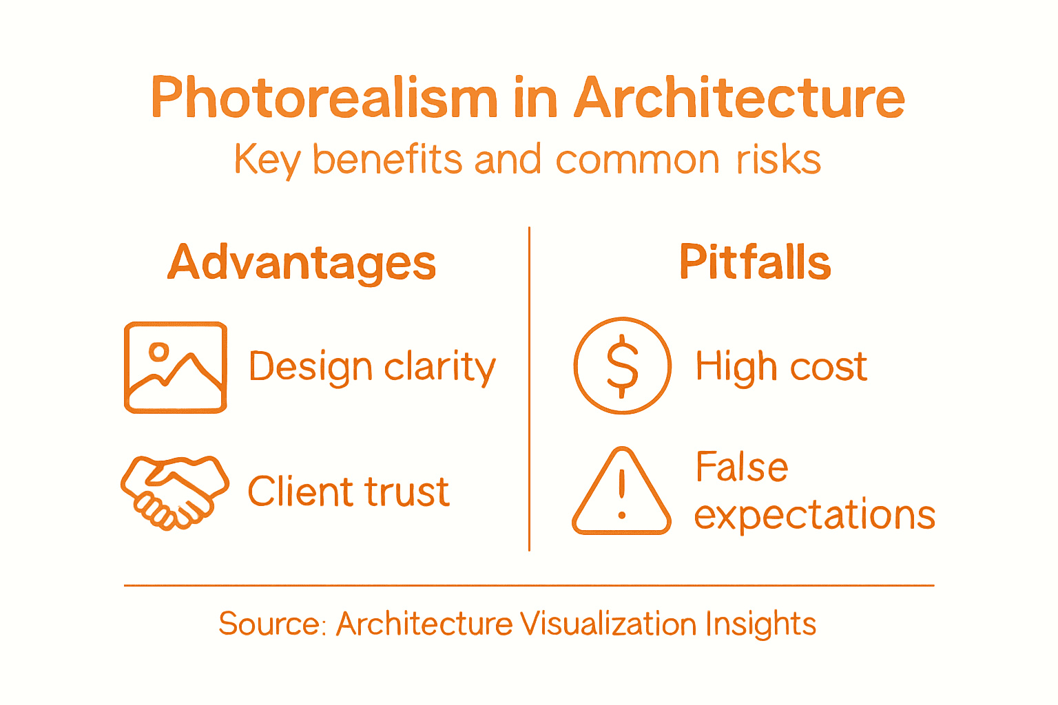 Infographic outlines photorealism advantages and pitfalls
